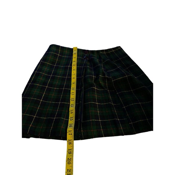35th & 10th Womens Sz M Mini Button Skirt Green Plaid Flannel Flat Front - Picture 3 of 6